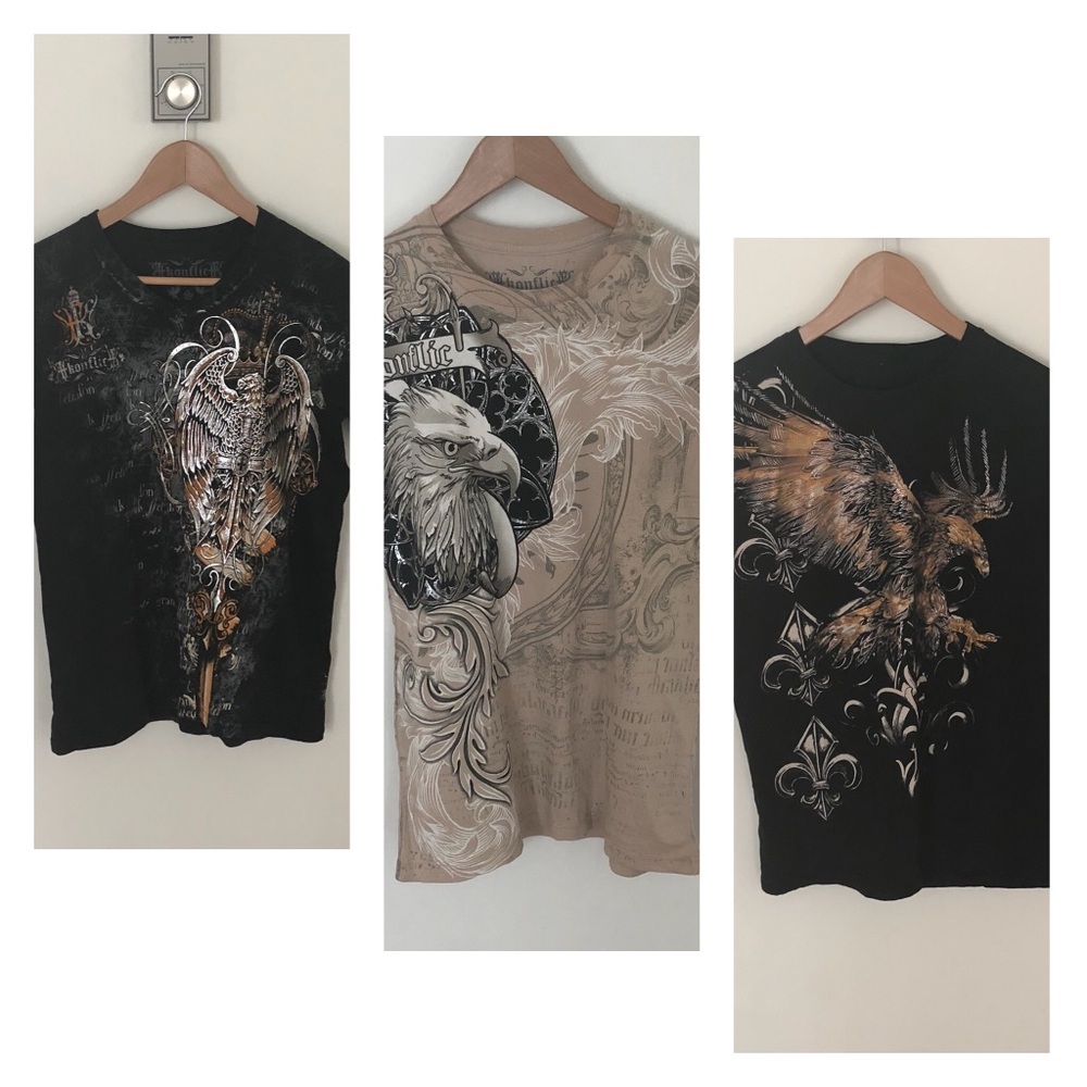 3 Konflic and Sample T-shirts - new